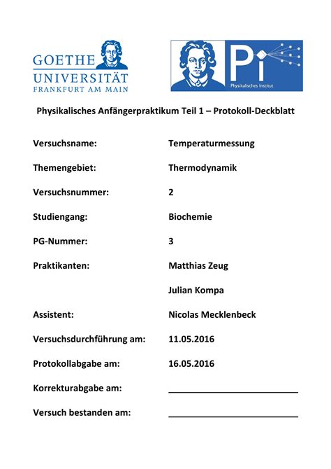 So Se Physik Ap T Physikalisches Anf Ngerpraktikum Teil