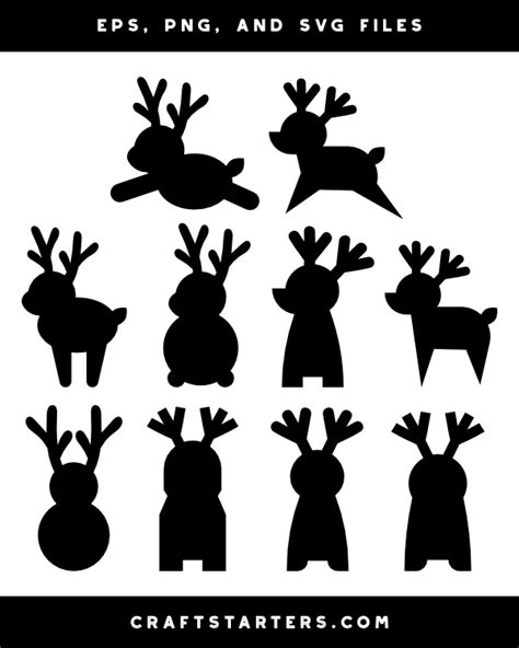 Simple Reindeer Silhouette Clip Art