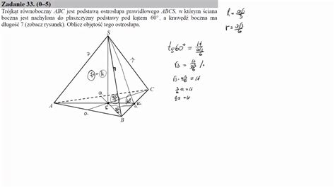 Trójkąt równoboczny ABC jest podstawą ostrosłupa prawidłowego ABCS w