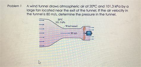 Solved Problem 1 A Wind Tunnel Draws Atmospheric Air At 20C Chegg