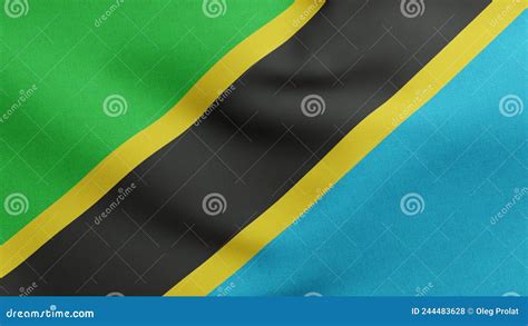 National Flag of Tanzania Waving 3D Render, United Republic of Tanzania ...