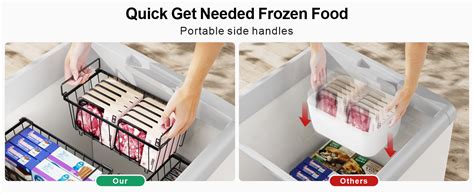 Ispecle Chest Freezer Baskets Pack Stackable Freezer Organiser For