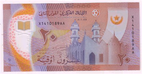 Mauritania - 20 ouguiya unc polymer currency note - KB Coins & Currencies