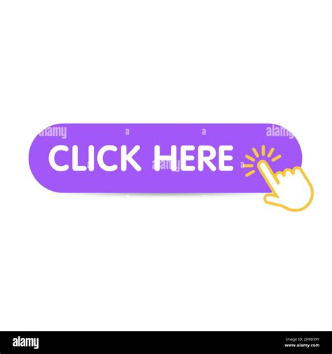 Click Here Button With Hand Pointer Clicking Click Here Banner Vector