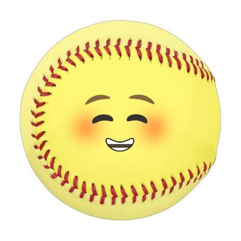 White Smiling Emoji Baseball | Zazzle