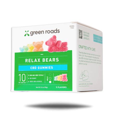 GREEN ROADS CBD GUMMY RELAX BEARS JAR Empire Smoke Distributors