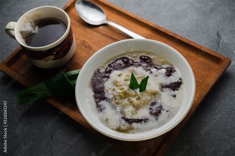 Mung Beans Porridge Bubur Kacang Hijau Serve With Black Glutinous