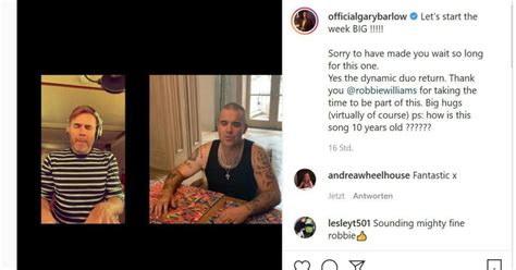 Gary Barlow Und Robbie Williams Singen Duett Auf Instagram