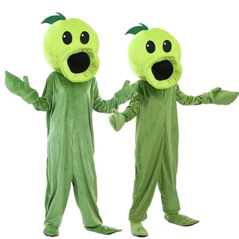 Plant Vs Zombies Pea Shooter Mascot Costume Kids Size Pea Shooter Cosply Costume Carnival ...