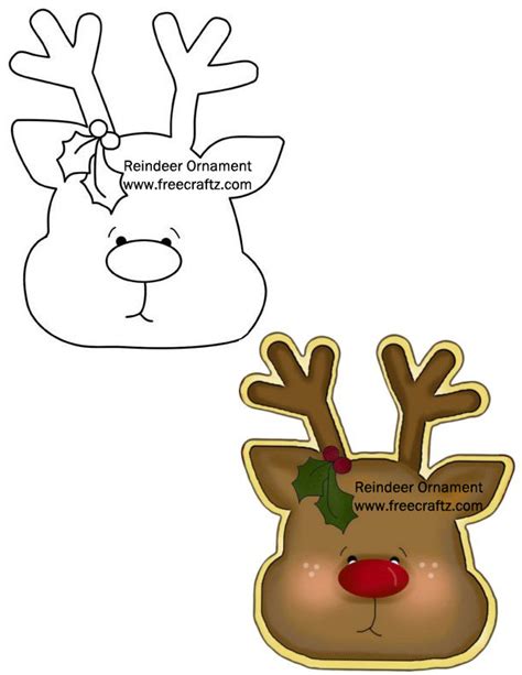 Reindeer Ornament Pattern - Wood template for Christmas Tree or Gifts