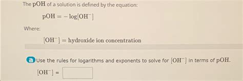 how to find concentration from poh