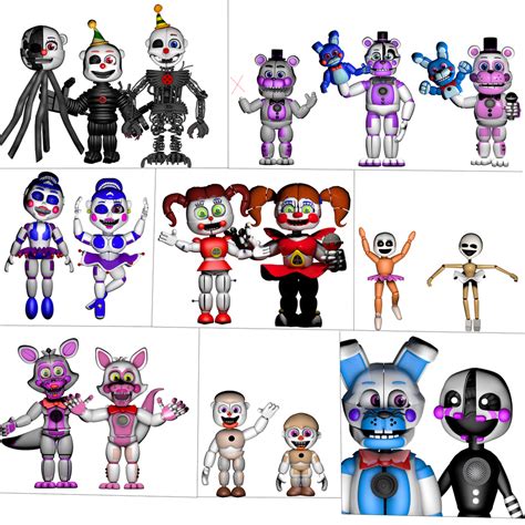 Adventures Sl Animatronicsall Versions By Carlosparty19 On Deviantart