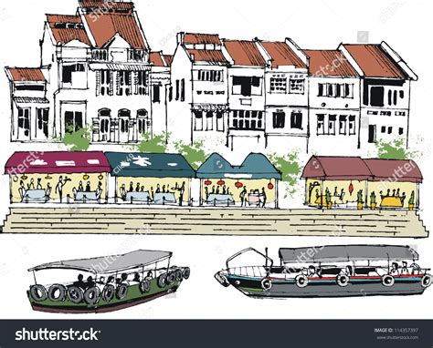 3 Singapore Boat Quay Stock Vectors, Images & Vector Art | Shutterstock