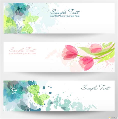 Flower banners 5 » Векторные клипарты, текстурные фоны, бекграунды, AI ...