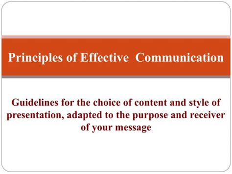 Principles Of Effective Communication Ppt