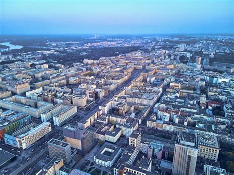 WARSAW POLAND APRIL 07 2019 Beautiful Panoramic Aerial Drone View