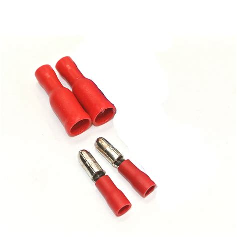 100pcs 50set Lot Insulated Crimp Terminals 4mm Red Insulated Female