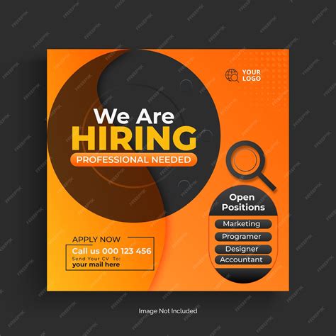 Premium Vector We Are Hiring Job Vacancy Social Media Post Template