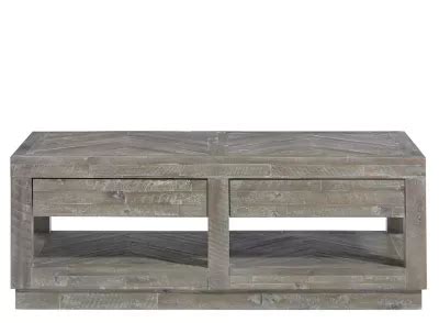 Herringbone Solid Wood Two Drawer Coffee Table Raymour Flanigan