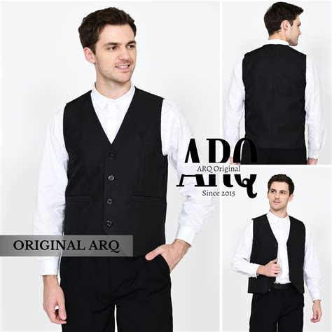 Jas Rompi Slimfit Pria Dewasa Terbaru Rompi Jas Vest Blazer Hitam