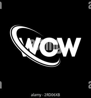 WCW circle letter logo design with circle and ellipse shape. WCW ...