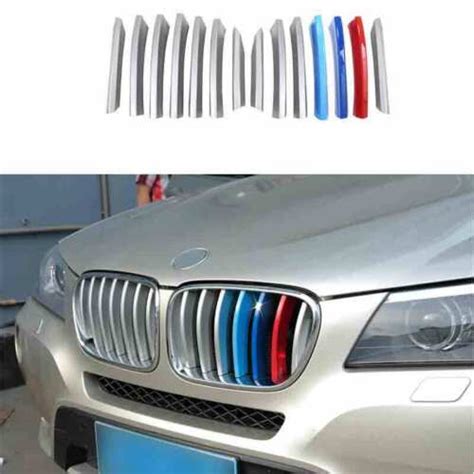 ABS Silver Front Bumper Center Hood Grill Strip 14X Fit For BMW X3 F25