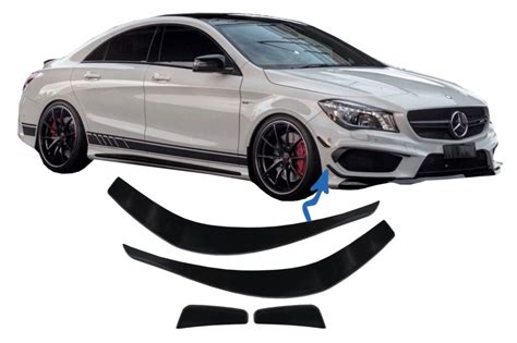 Front Bumper Splitters Fins Aero For Mercedes Cla W C X