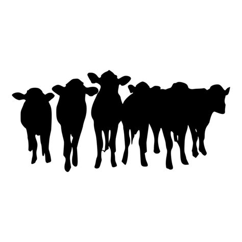 a group of cows are silhouetted against a white background vector illustration 28688177 Vector ...