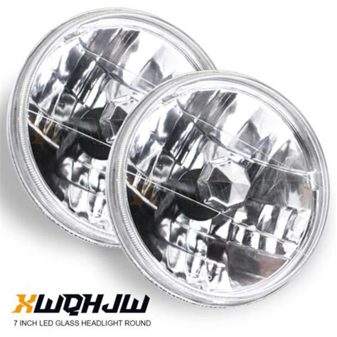 Pair Inch Round Led Headlights Halo Angel Eyes Fit Jeep Wrangler Lj