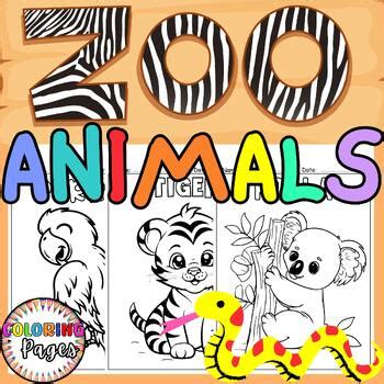 Zoo Animals Coloring Pages - Cute Zoo Animals Coloring Sheets | TPT