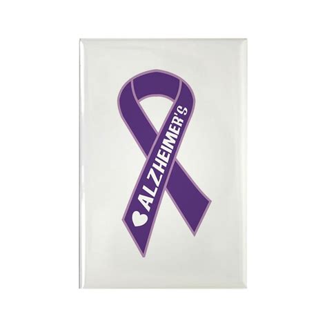 ribbon Rectangle Magnet Purple Alzheimer's Ribbon Rectangle Magnet ...