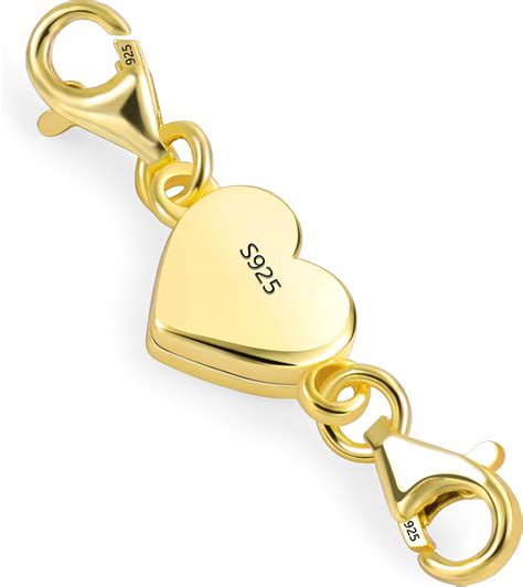 Alexcraft 14k Gold Heart Magnetic Necklace Clasps And Closures 925 Sterling Silver Double