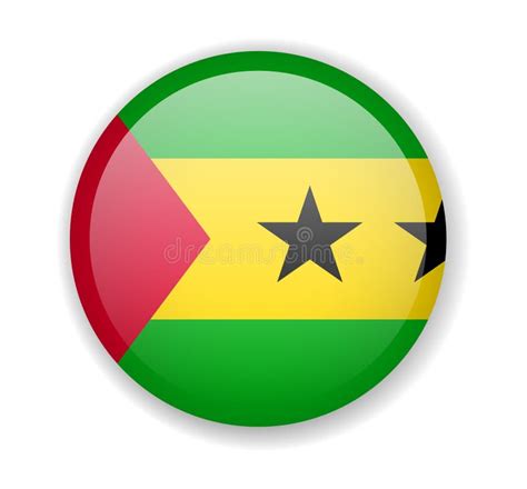 Sao Tome And Principe Flag Round Bright Icon On A White Background