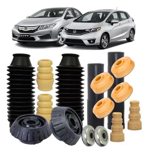 Kit Batente Do Amortecedor Dianteiro Traseiro Honda Fit City