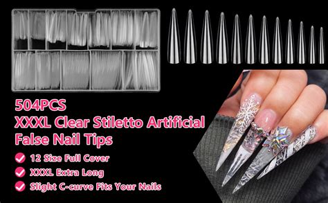 Amazon Pcs Clear Nail Tips For Acrylic Nails Professional Xxxl