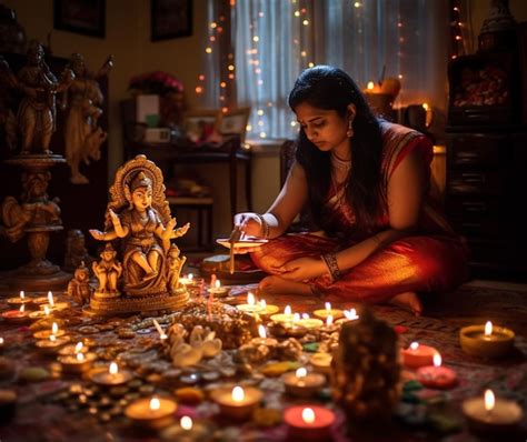 Premium AI Image | Diwali Puja