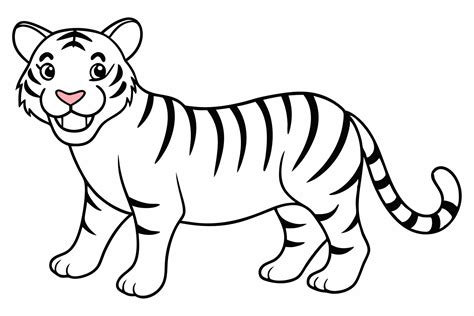 Funny Tiger On White Background Illustration Cartoons Clipart And