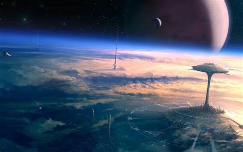 science fiction space art #planet #space digital art #720P #wallpaper # ...