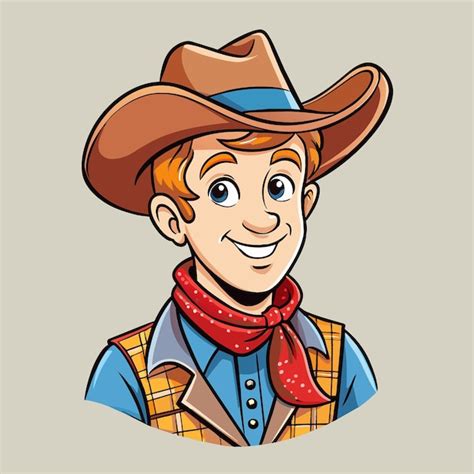 Um Desenho Animado De Um Cowboy Vestindo Um Chap U De Cowboy E Um Len O