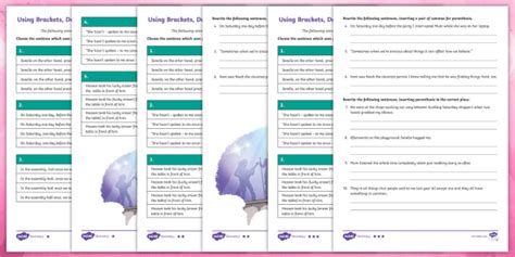 Ks2 Using Parenthesis Differentiated Worksheets