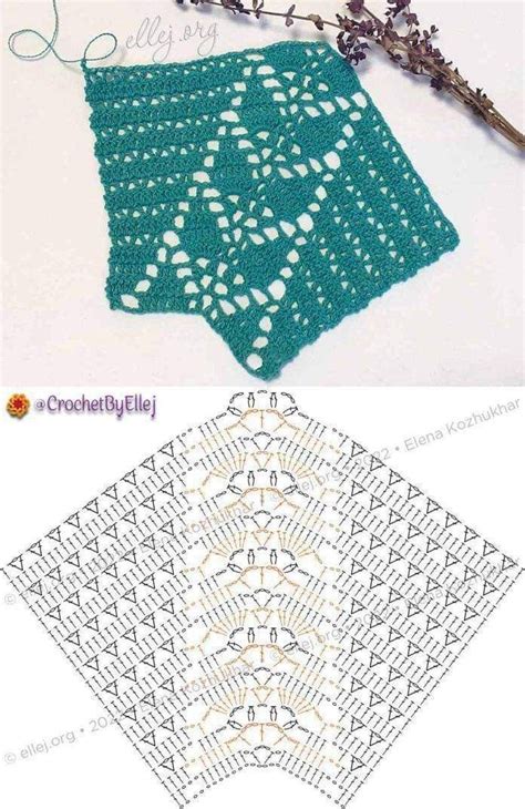 The Crochet Pattern Is Shown In Green And White With An Image Of