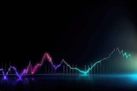 Premium Photo Abstract Glowing Financial Chart On Dark Background