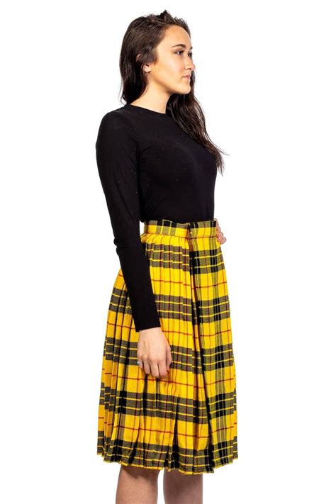 Tartan Pleated Midi Skirt Scottish Kilt™