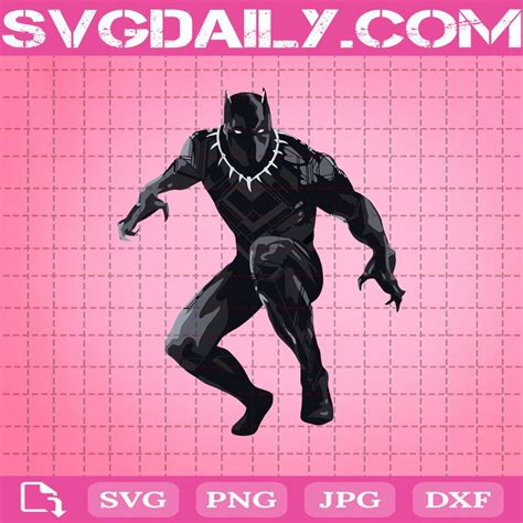 Premium Svg Daily Art Black Panther Digital Files Dxf Instant