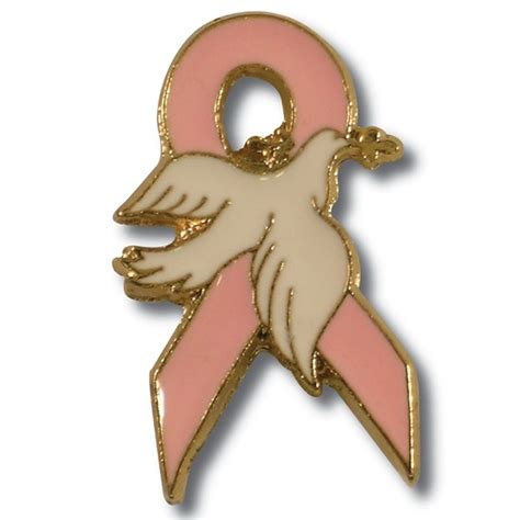 Pink Ribbon Dove Lapel Pin Item A27 ImprintItems Custom