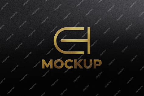 Premium Psd Luxury Embossed Golden Logo Mockup On Black Paper