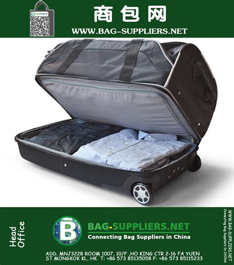 28 Inch Wheeled Drop Bottom Duffel With Garment Rack