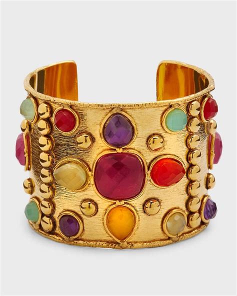 Sylvia Toledano Multi Stone Berbere Cuff Bracelet In Jewelry