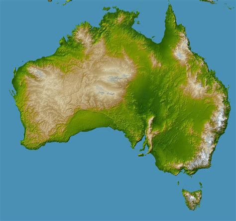 High resolution relief map of Australia. Australia high resolution ...