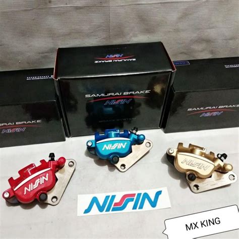 Jual Kaliper Depan Original Nissin Samurai Mx King Piston Biru Red